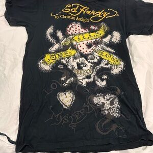 Ed Hardy Black Tee with Bold Graphic